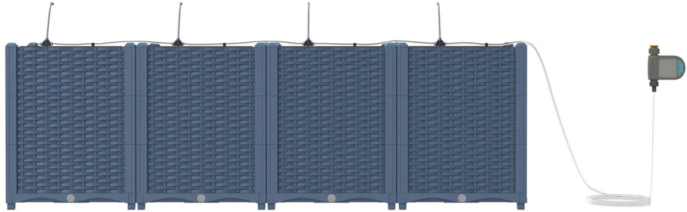 Sodo vazonas 4 vnt. Pilka 160 x 40 x 52 cm PP