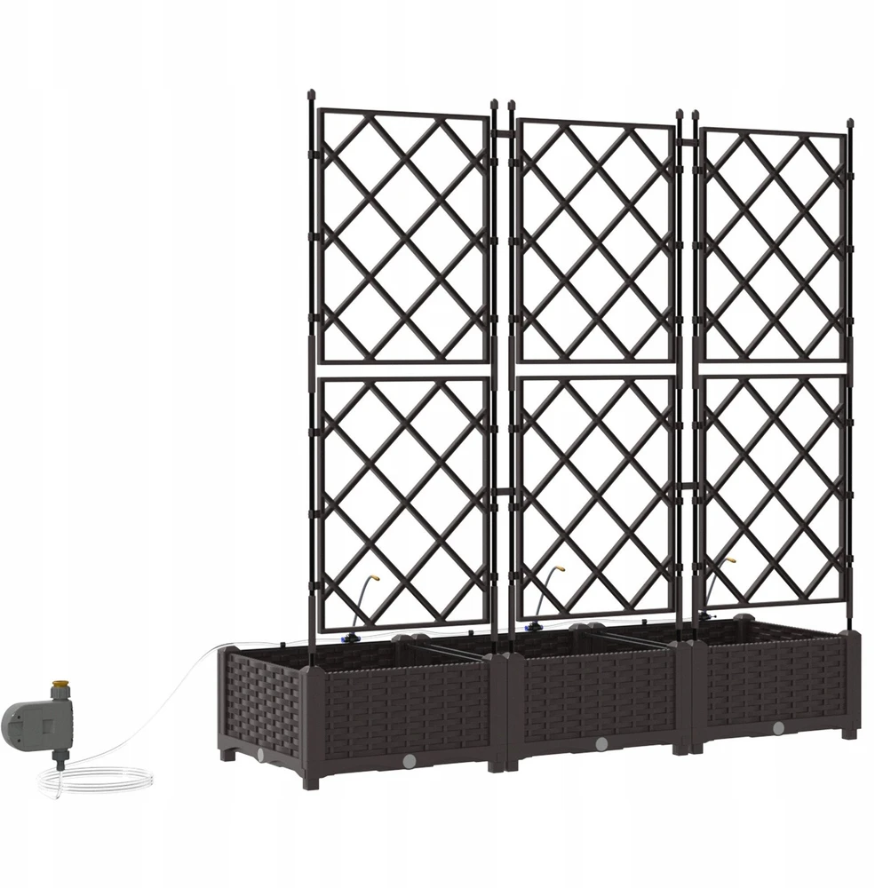 Sodo vazonas 3 vnt. Ruda 120 x 40 x 126 cm PP