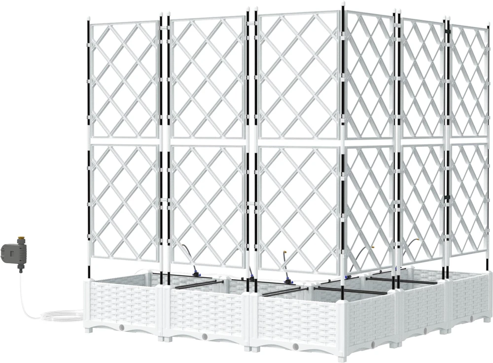 Sodo vazonas 5 vnt. Balta 120 x 120 x 126 cm PP