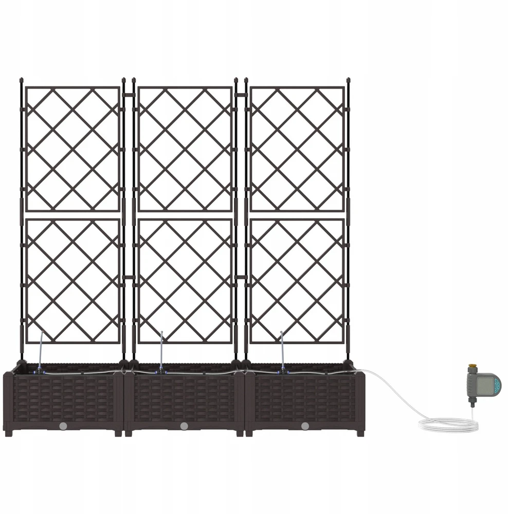 Sodo vazonas 3 vnt. Ruda 120 x 40 x 126 cm PP