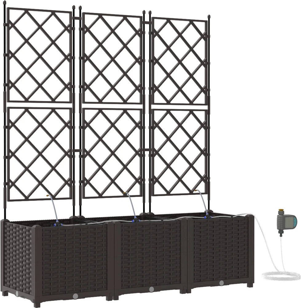 Sodo vazonas 3 vnt. Ruda 120 x 40 x 142 cm PP