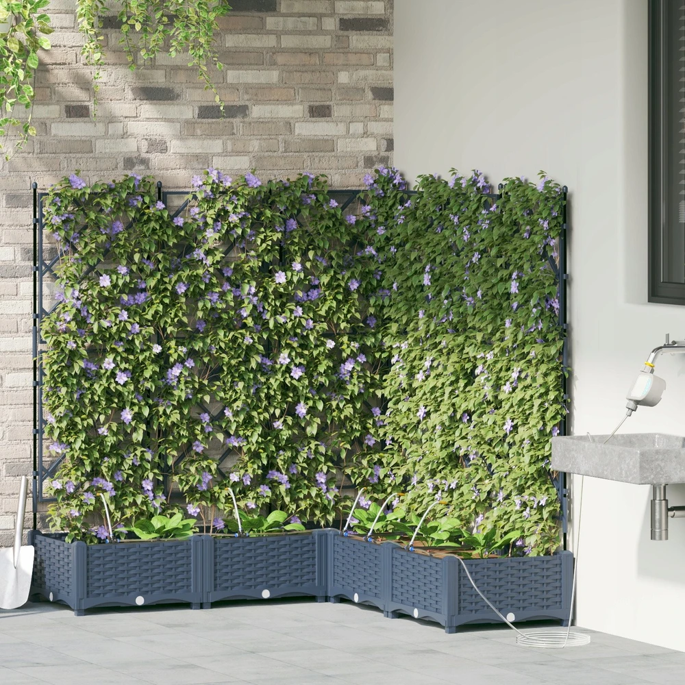 Sodo vazonas 5 vnt. Pilka 120 x 120 x 126 cm PP