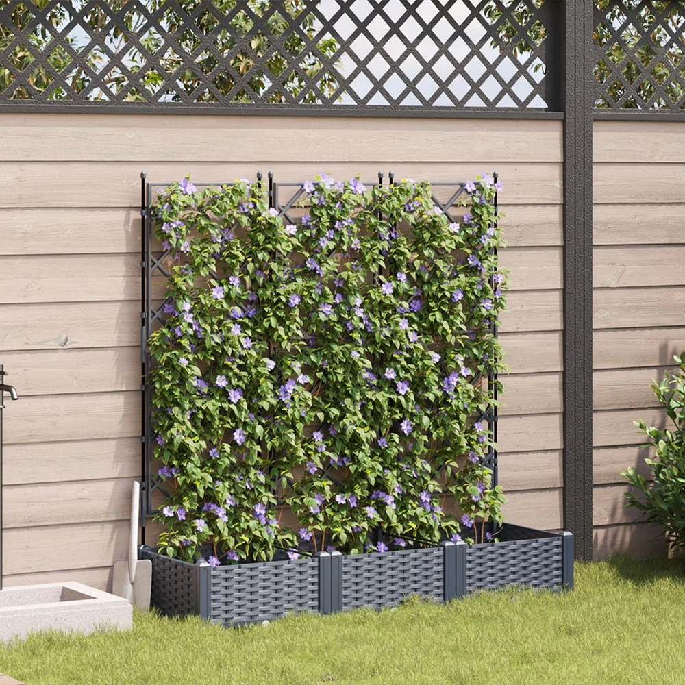 Sodo vazonas 3 vnt. Pilka 120 x 40 x 125,5 cm PP