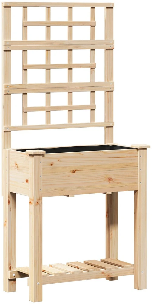 Sodo vazonas Smėlio 71 x 38 x 152 cm Kietasis pušinis medis