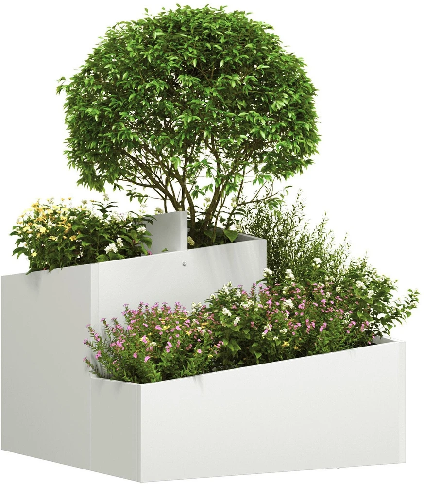 Sodo vazonas Balta 60 x 60 x 50 cm Šaltai valcuotas plienas