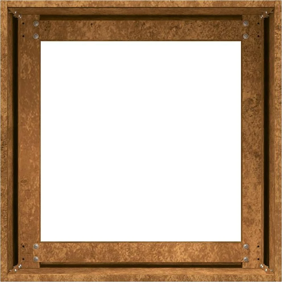 Lovelis, rūdžių, 40x40x40cm, oro sąlygoms atsparus plienas
