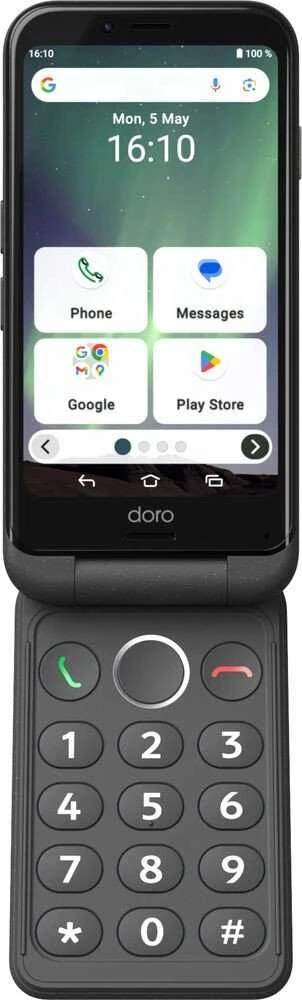 Išmanusis telefonas Doro Aurora A20 Graphite + Wireless Charging Station