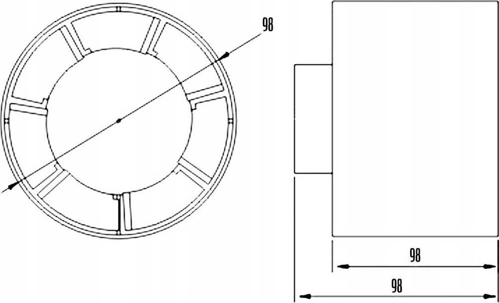 Dospel Dospel Euro 1 100 mm kanalinis ventiliatorius 007-0051