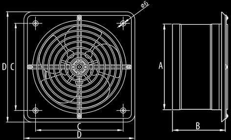 Dospel Kamerinis ventiliatorius 250mm WBS 250 NA siena 007-0340A Dospel