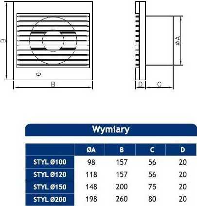Dospel sieninis ventiliatorius STYL 150 S 007-0005 namų vonios kambarys