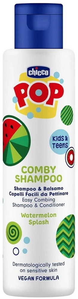 Double K Chicco Pop 2 viename šampūnas ir kondicionierius su arbūzų šerbeto kvapu, 250 ml