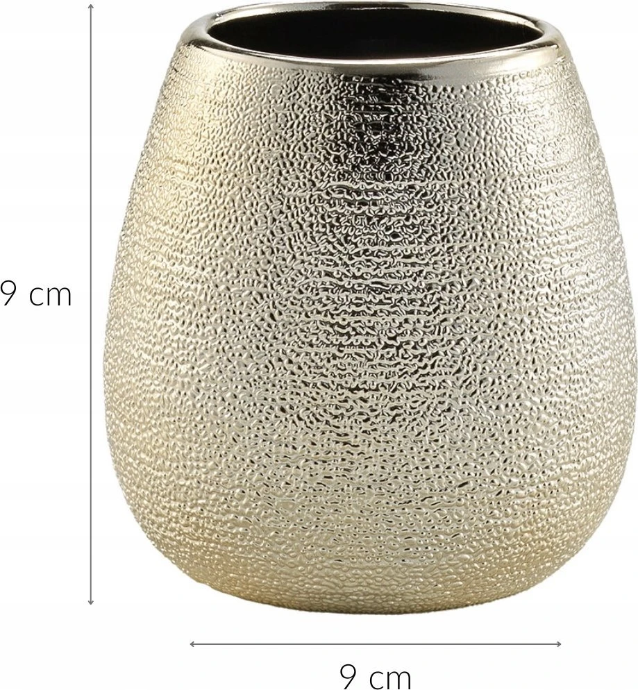 Douceur Dinterieur Interjero dizaino Auksinis dantų šepetėlio puodelis, keraminis, TRESOR, 9 x 9 cm