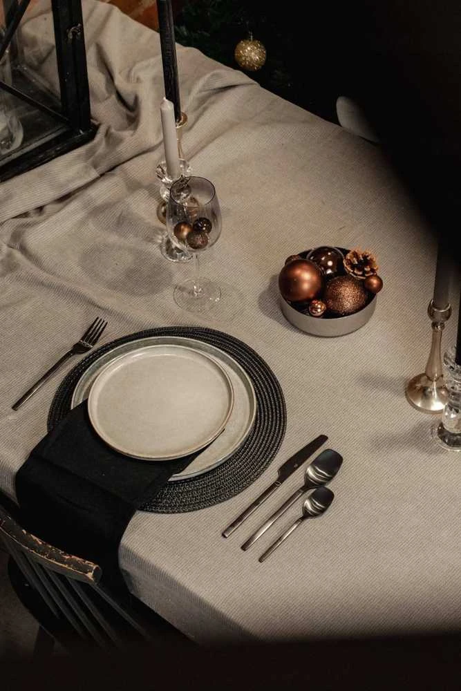 Douceur Dinterieur Interjero dizaino „Mistral“ juodos audinio servetėlės, 3 vnt.