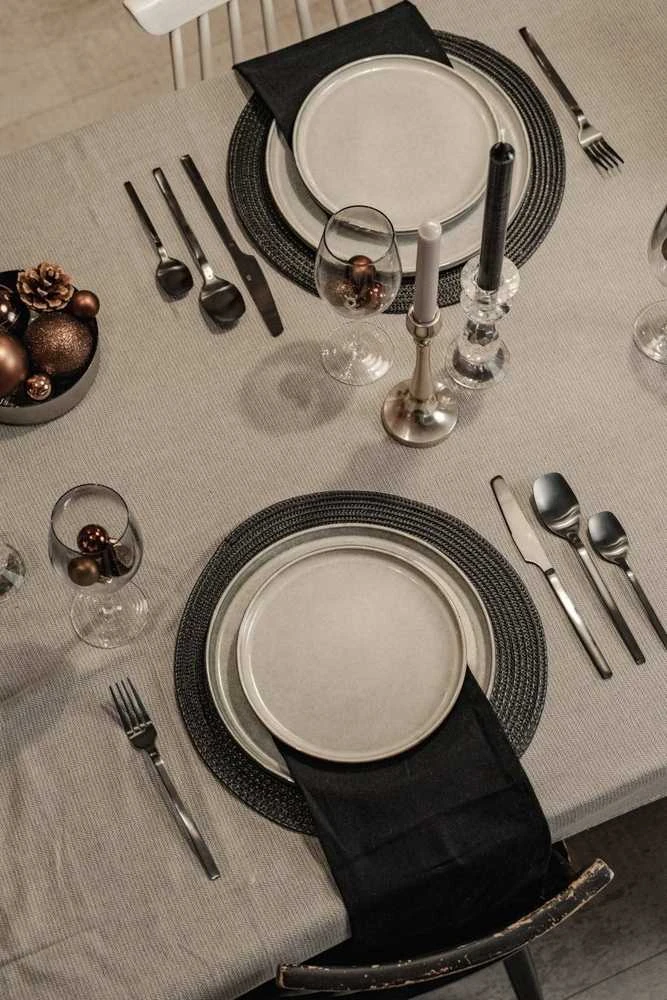 Douceur Dinterieur Interjero dizaino „Mistral“ juodos audinio servetėlės, 3 vnt.