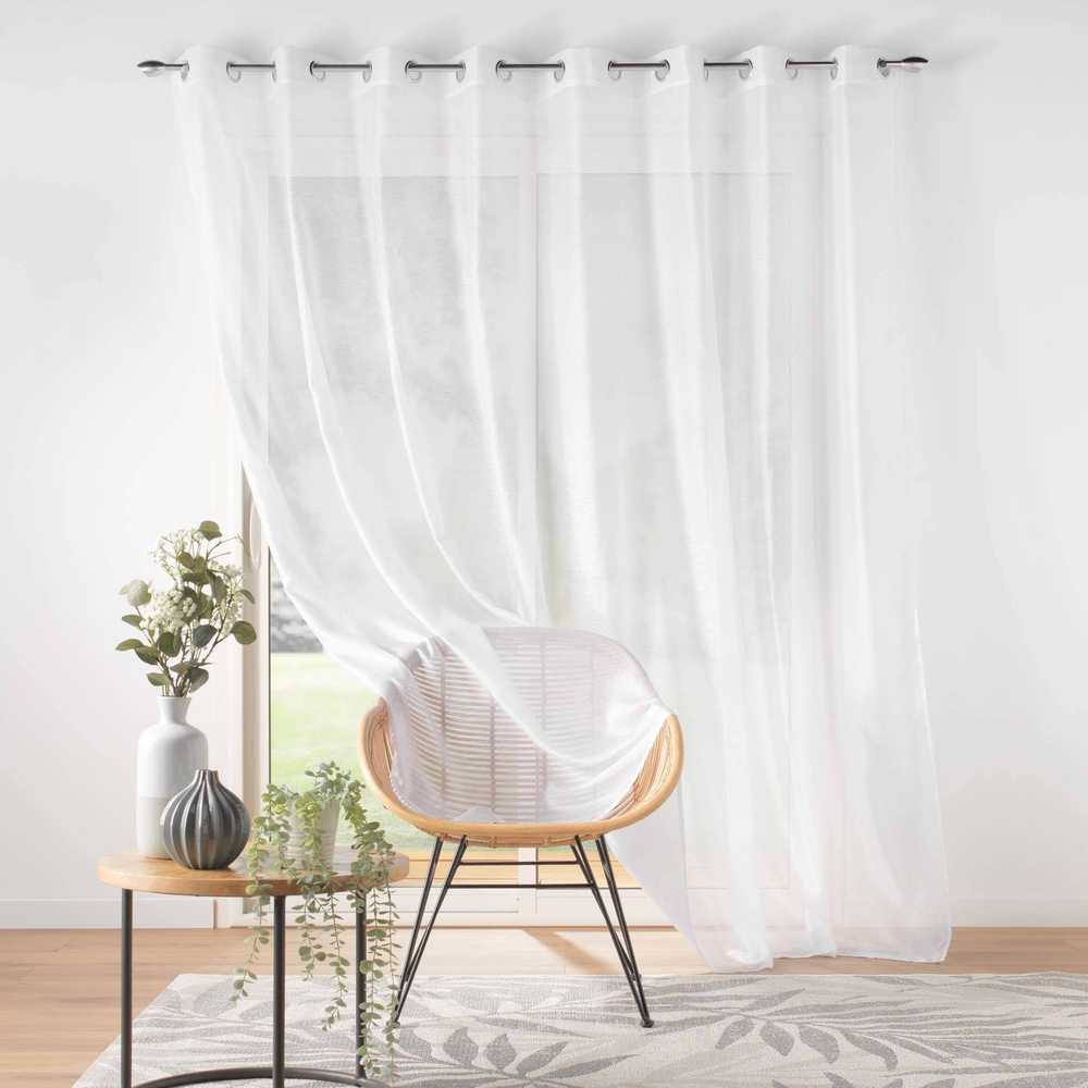 Douceur Dinterieur Interjero dizainas Paruošta užuolaida iš lygaus lyno LISSEA, balta