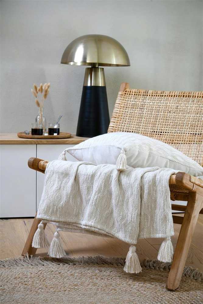 Douceur d`Interieur Medvilninis pledas su lino efektu, BALMA, 125 x 150 cm