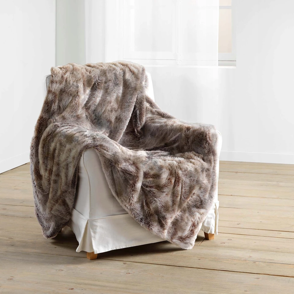 Douceur d`Interieur Minkšta dirbtinio kailio antklodė, BEIGE
