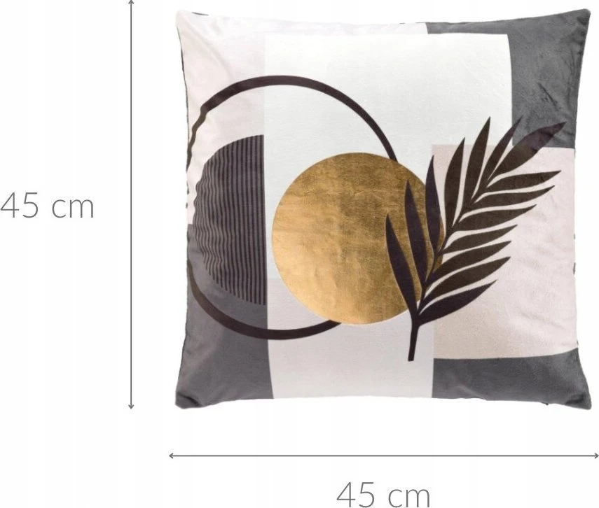 Dekoratyvinė pagalvė 45x45 cm su auksiniu grafiniu raštu