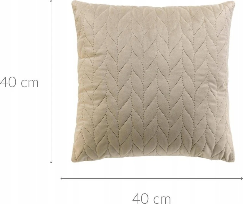 Smėlio spalvos Velvet pagalvė su lapų dygsniavimu