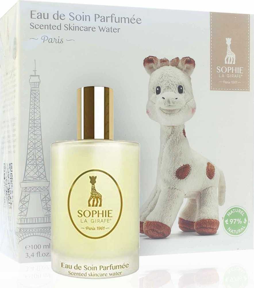 Sophie La Girafe Sophie La Girafe Eau de Soin rinkinys vaikams (parfumuota kūno dulksna Eau De Soin, 100 ml + pliušinis žaisliukas)