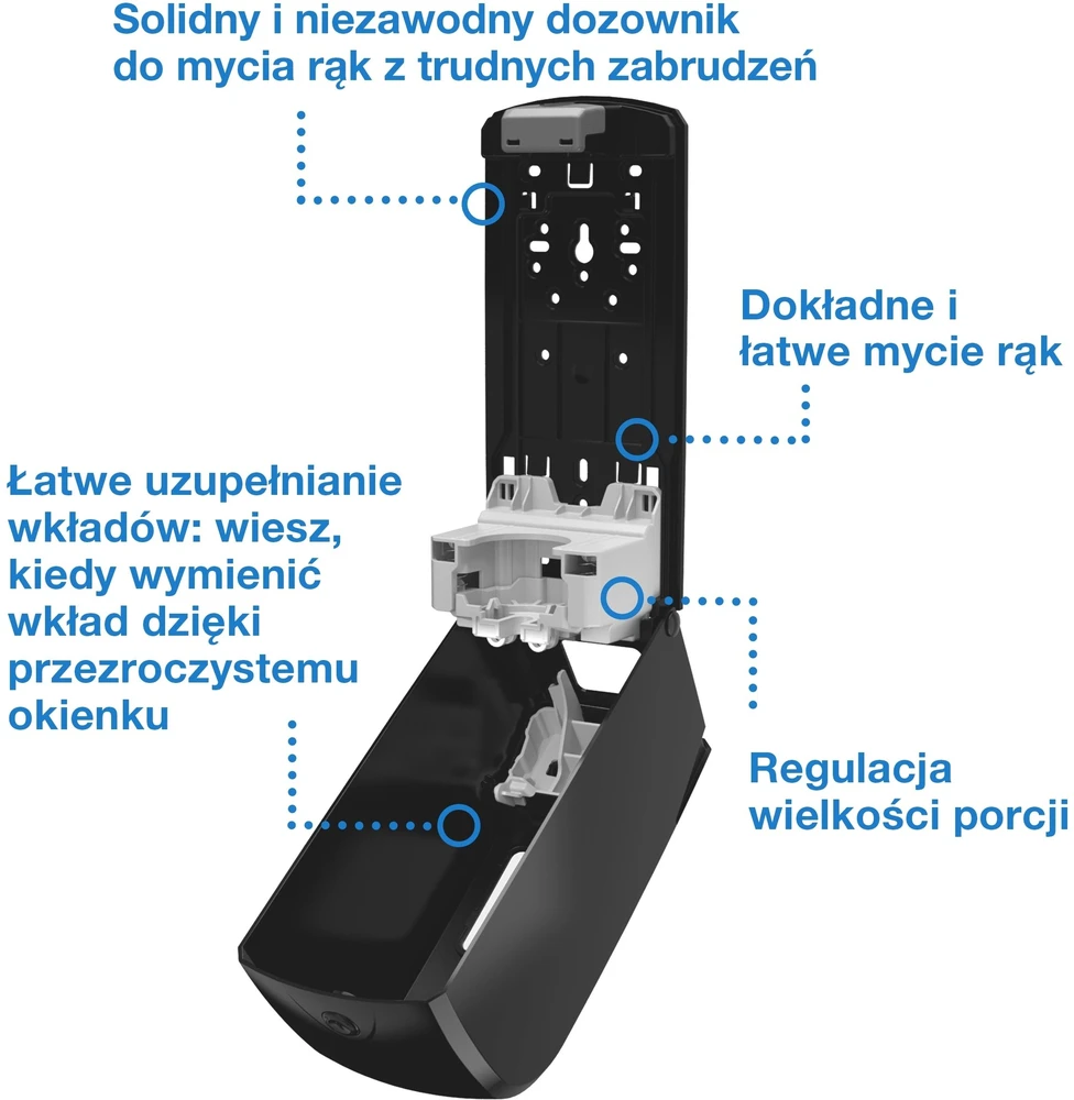 Muilo dozatorius Tork Industrial Soap and Kremas Dispenser – pramoninis muilo ir kremų dozatorius, juodas (570008)