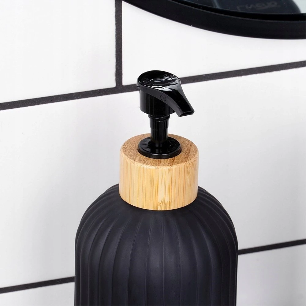 Skysto muilo dozatorius Vilde 400 ml stiklinis juodas