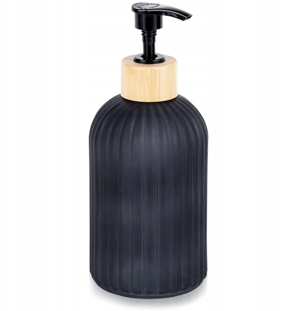 Skysto muilo dozatorius Vilde 400 ml stiklinis juodas