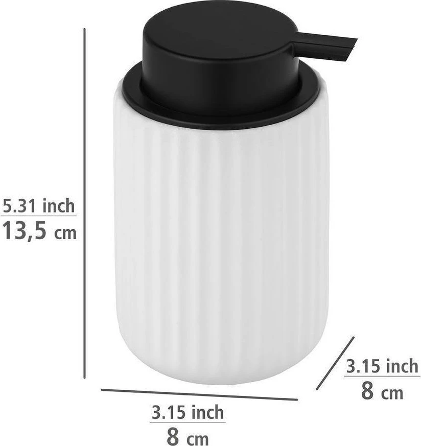 Skysto muilo dozatorius BELLUNO, keraminis, baltas, 300 ml, Wenko