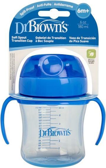DR.BROWN'S "Dr. Bronw`s" minkštas snapelis pereinamajam puodeliui +6m 180ml