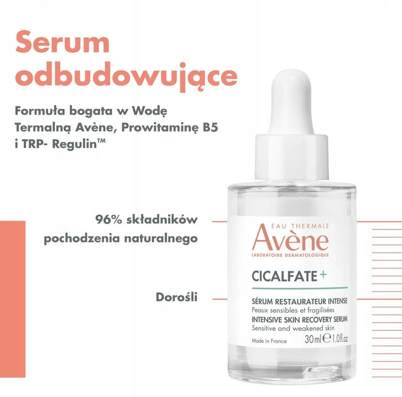 Avéne Cicalfate+ Serúm atkuriamasis serumas sudirgusiai odai, 30 ml