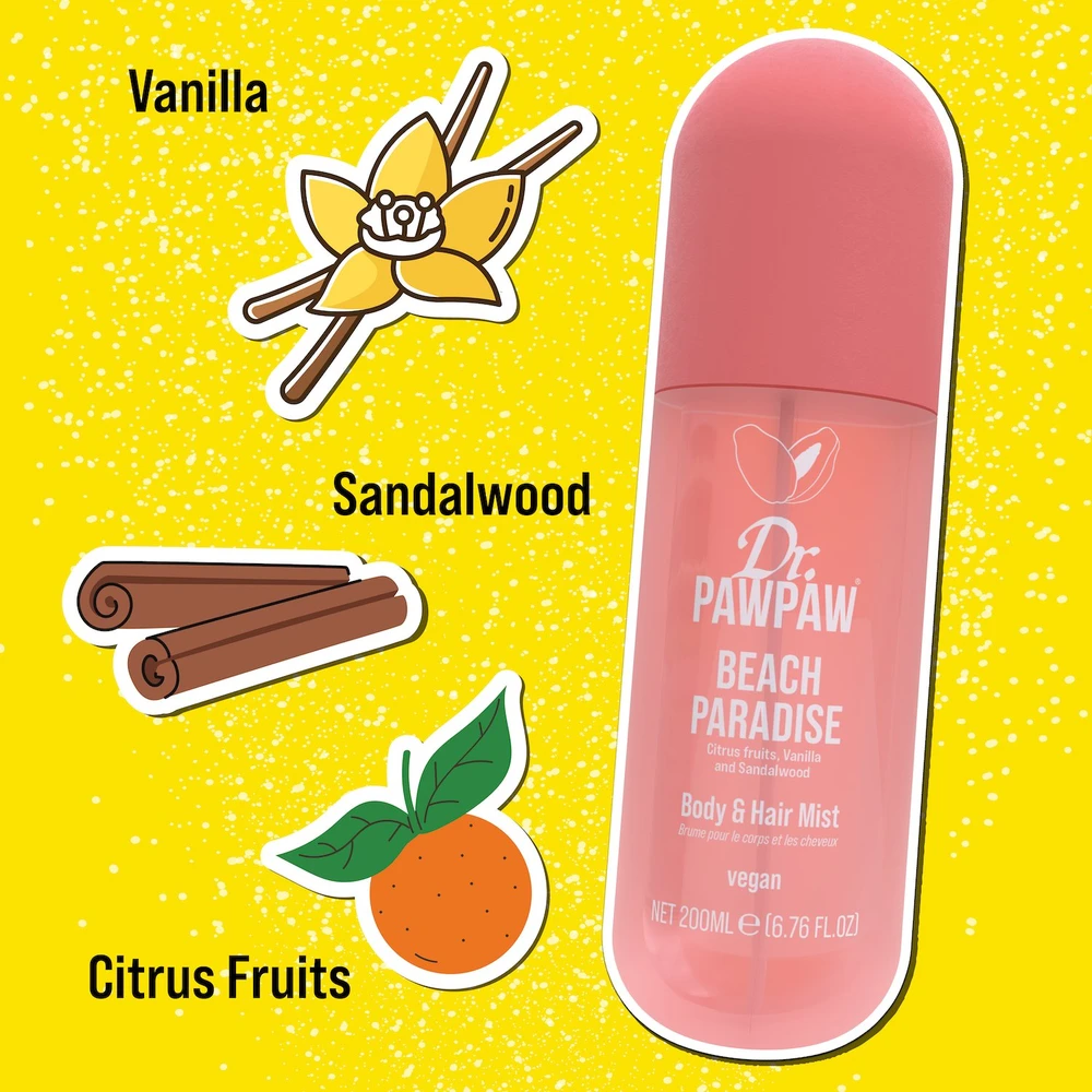 Dr. PawPaw Beach Paradise Body Purškiklis For Hair & Body Citrus, 200 ml