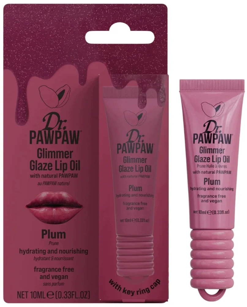 Dr. PawPaw Glimmer Glaze Glow & Hydrating Lip Oil Plum, 10 ml