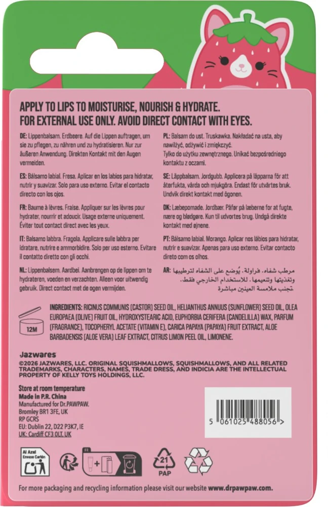 Dr. PawPaw Olma Strawberry Aloe Vera Hydrating lūpų balzamas, 10 ml