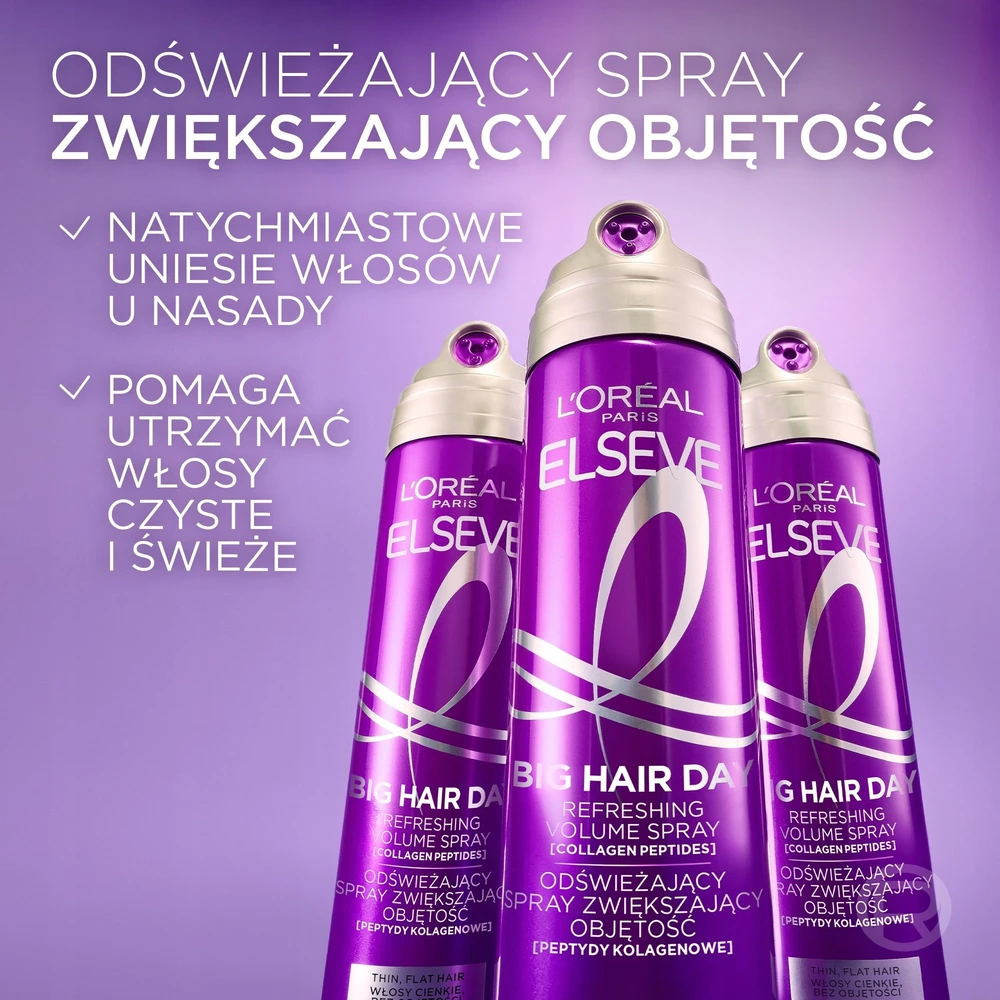 L'Oreal Paris Elseve Big Hair Day Refreshing Volume purškiklis, 200 ml