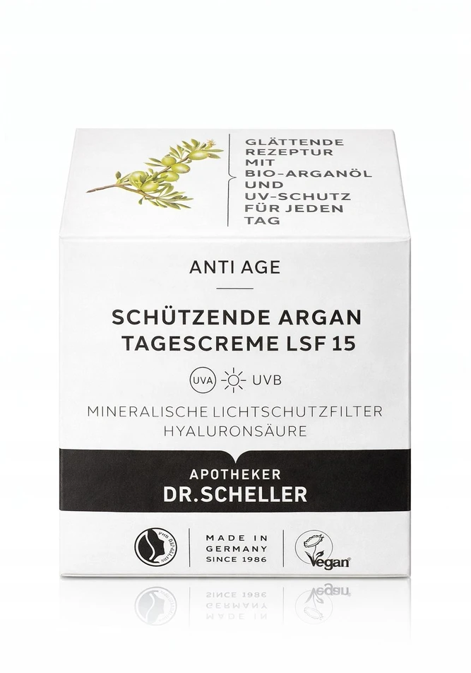 Dr. Scheller Protecting Argan Vegan Hydrating Moisturising & Anti-Aging Day Kreminis Face SPF 15, 50 ml