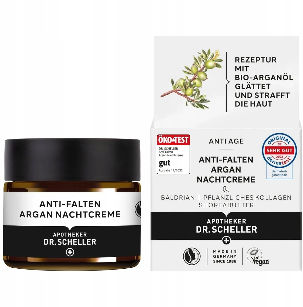 Dr. Scheller Protecting Argan drėkinamasis ir priešsenėjiminis naktinis veido kremas, 50 ml