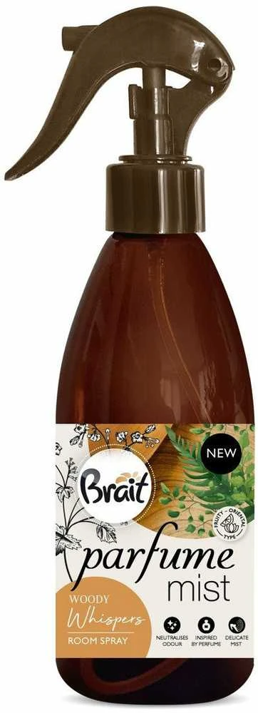 Skystas purškiamas oro gaiviklis BRAIT Parfumed Mist Woody Whispers 325ml