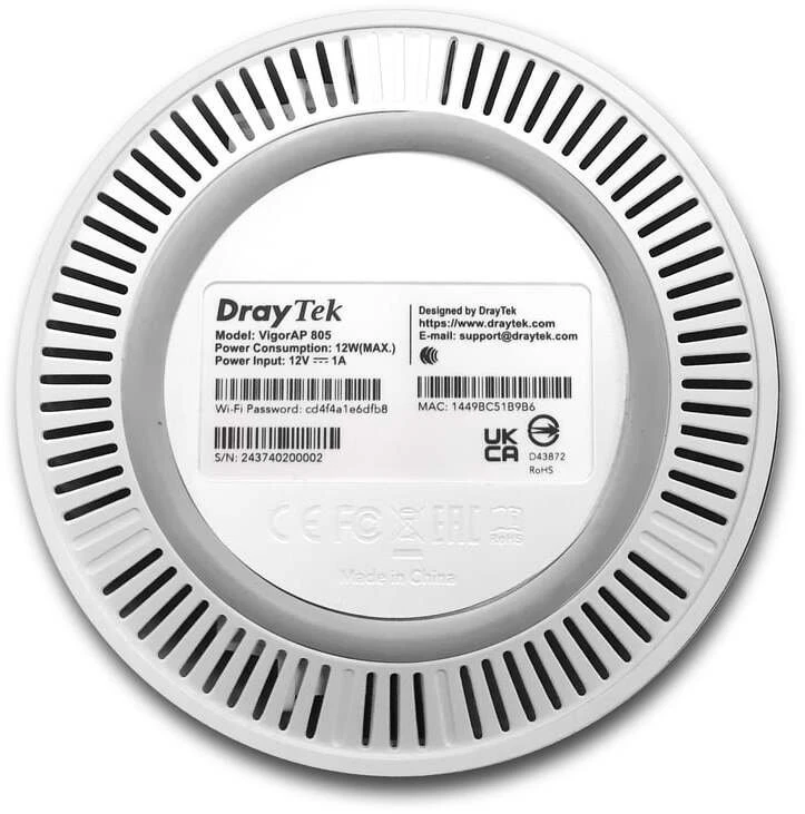 Maršrutizatorius DrayTek VigorAP 805 3000 Mbit/s Baltas