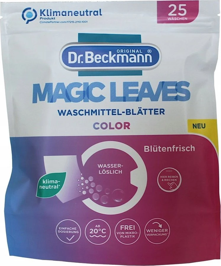 DR.BECKMANN Skalbimo servetėlės Dr. Beckmann Magic Leaves Color, 25 vnt.