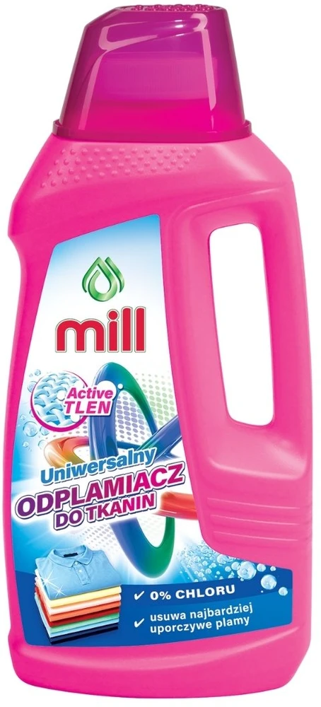 Madonis MILL aktyvaus deguonies dėmių valiklis audiniams, universalus, 0 % chloro, pašalina net ir sunkiausiai įveikiamas dėmes, 1,6 l