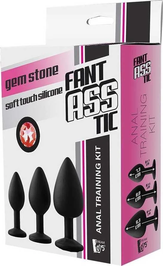 Dream Toys Fantasstic Anal Training Kit analinis kištukas Raudon Stone 3 vnt..