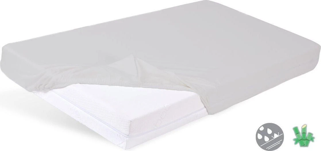 Drėgmei atspari vaikiška bambukinė paklodė Matex 70x140, pilka
