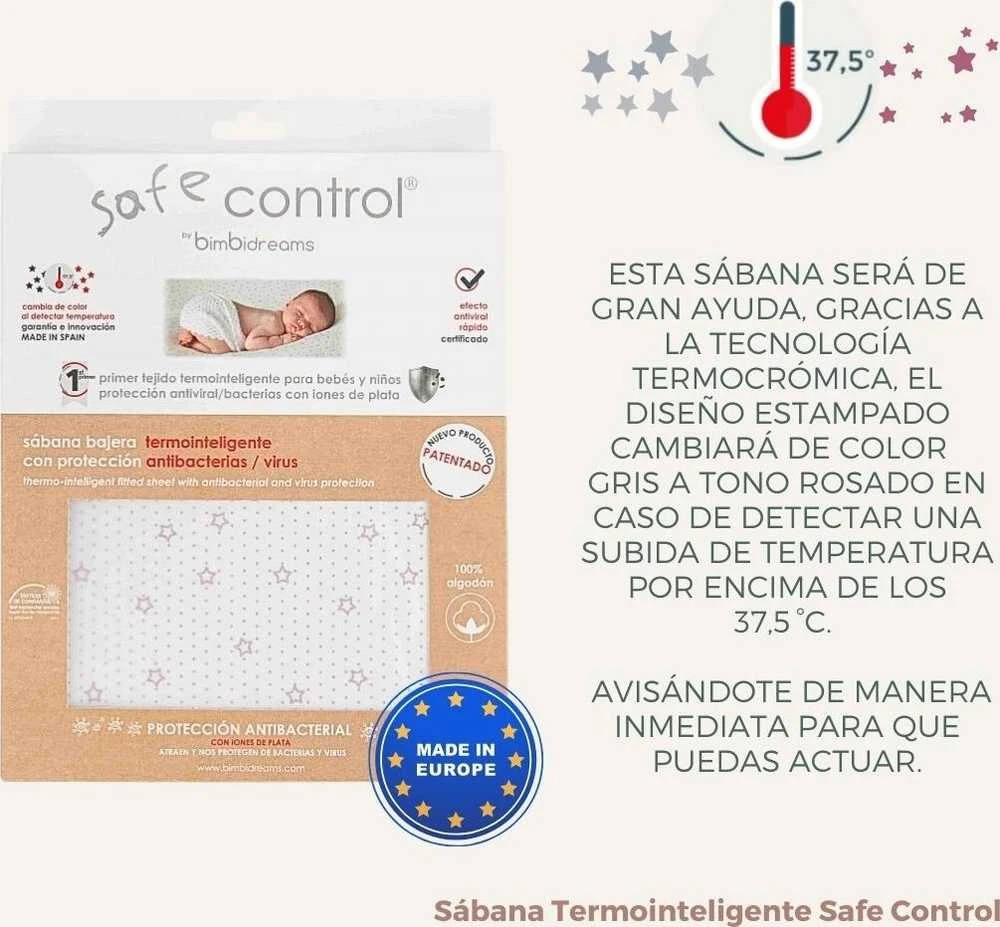 Drėgmei atspari vaikiška paklodė Bimbidreams Thermointelligent su guma, 60x120