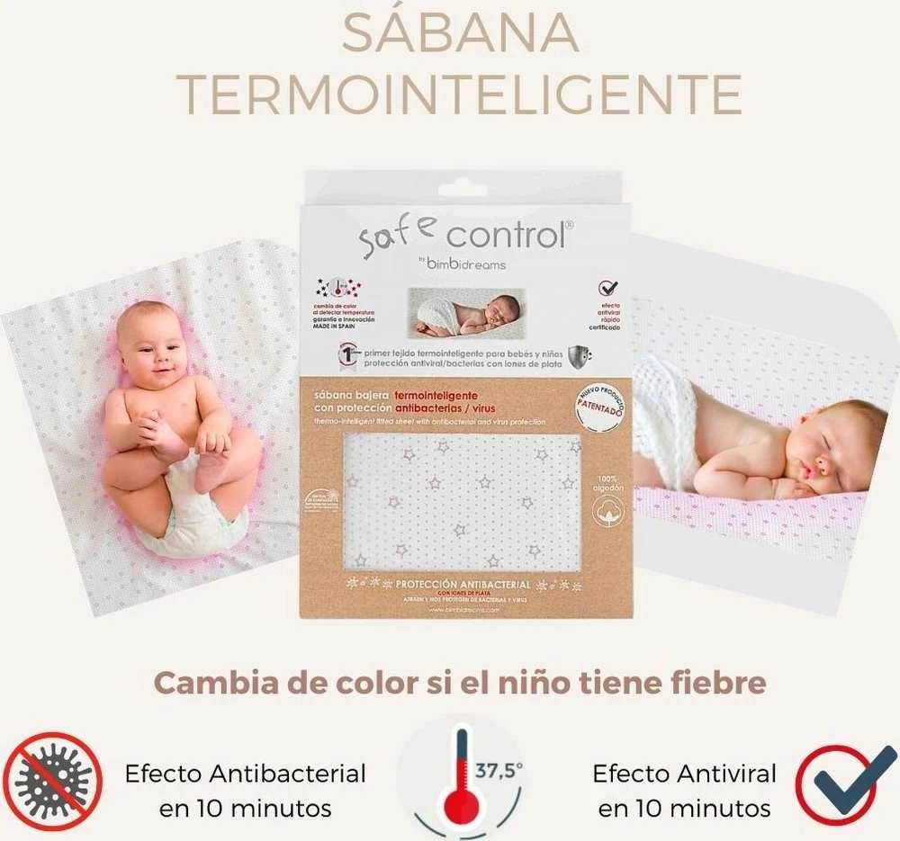 Drėgmei atspari vaikiška paklodė Bimbidreams Thermointelligent su guma, 60x120
