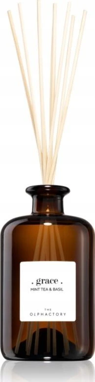 Basil „Olphactory Grace“ mėtų arbatos ir baziliko kvapiųjų lazdelių difuzorius su lazdelėmis, 500 ml