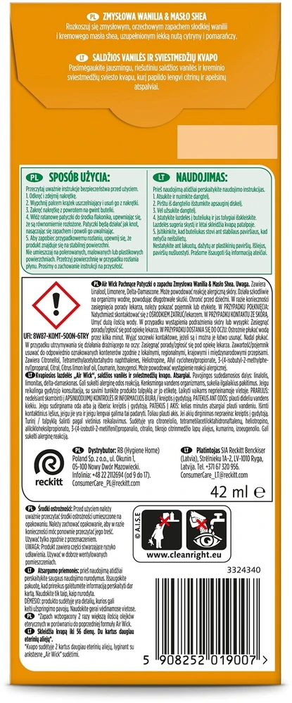 Drėkintuvas La Casa de los Aromas KVEPIANTYS JŪSŲ POJŪČIAI VANILĖ IR SHEA SVIESTAS 42ML
