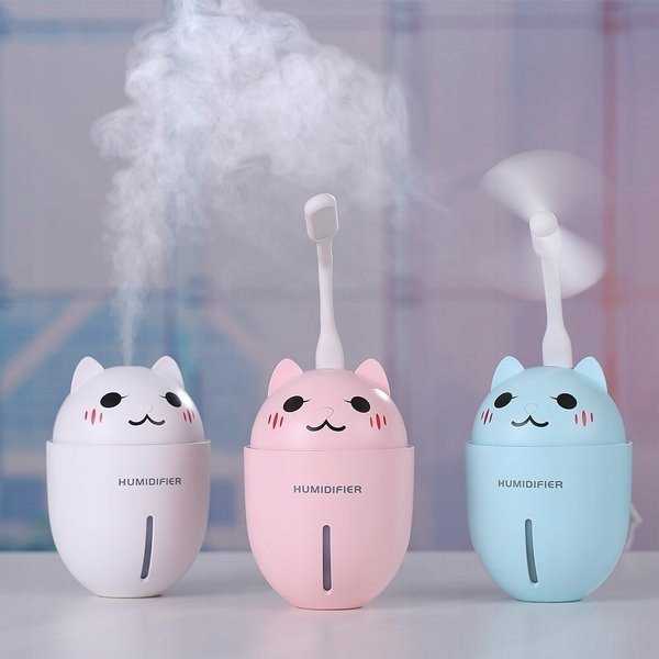 Drėkintuvas Aromato difuzorius M SCENT DIFFUSER - ULTRASONIC HUMIDIFIER KITTY 4IN1 LED Mėlynas