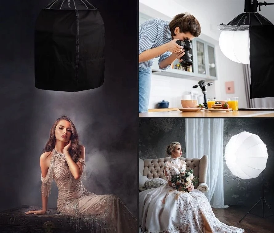 Drėkintuvas Neewer Studijinė lemputė Softbox Sferinis Difuzorius Lantern Octagon 90 cm Bowens tipo sistemai Neewer / Ns90l