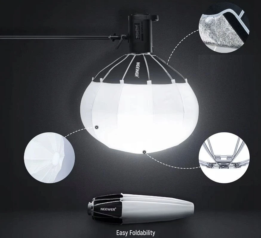 Drėkintuvas Neewer Studijinė lemputė Softbox Sferinis Difuzorius Lantern Octagon 90 cm Bowens tipo sistemai Neewer / Ns90l
