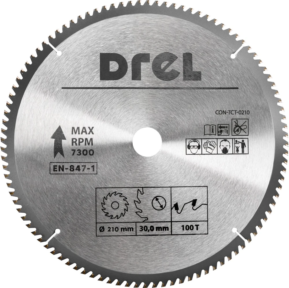 Ps Trading DREL DISKINIS PJŪKLAS SU KARBIDO DANTIMIS 210 x 30 mm, 100T, ALIUMINIUI